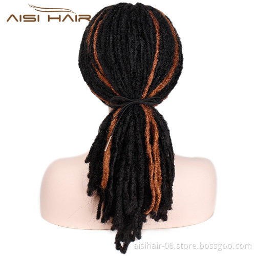 Aisi Hair Synthetic Wigs For Black Wome Afro Crochet Braids Twist Jumbo Dreadlocks Faux Locs Hairstyle Long Mixed Colors Wigs